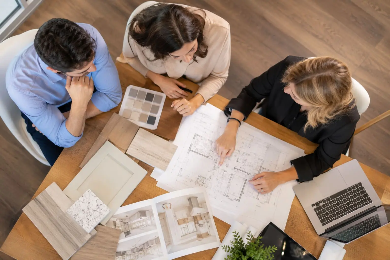Planning interior design selections and project details